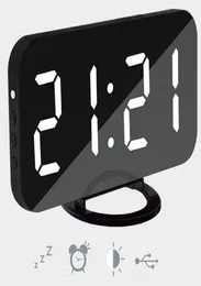 Многофункциональный светодиодный зеркальный будильник, цифровые часы, повтор отображения времени, ночной светодиодный светильник, настольный будильник7934166
