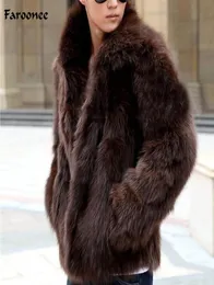 Faroonee Men039s Пальто из искусственного меха Зимняя утепленная верхняя одежда из искусственного меха Пальто Тонкая модная повседневная куртка большого размера Y18807026123