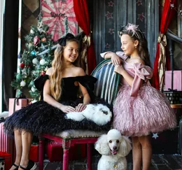 Dziewczęta łuki Ros na ramię sukienki INS Dzieci Tassel koronkowy tiul titu sukienka balowa suknia dla dzieci Kostium na fortepianie