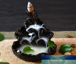 Coni di incenso di riflusso di proiettili di fumo creativo o ornamento di Tiantan in ceramica Bruciatore di incenso in legno di sandalo Incensieri in ceramica con smalto nero5801721