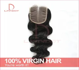 Grade 6A Lace Closure Brozilian Body Wave Middle3 Part 4x4quot Virgin Brazilian Hair Top Top Clow Natural Human3785518