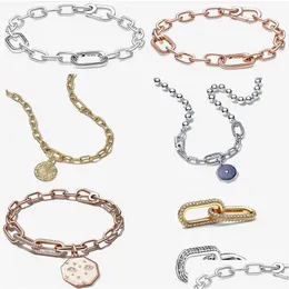 Charm Bracelets 2023 New Designer Bracelets Styling Double Link Charms Pearl Sun Pendant Bracelet Diy Fit Pandoras Me Bead Chain Neck Dhviz
