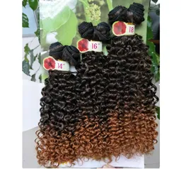 Cabelo trançado onda profunda cor de cabelo sintético 27 Jerry curl extensões de cabelo sintético roxo trança tranças de crochê tece wholes5921542