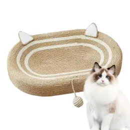 Mats Cat Scratch Pad Oval Cat Scratch Bed With Ball Toys Cat Nest Woven Pet Supplies For Prevents Cats From Destroying The Home