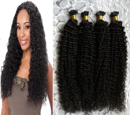 Mongolian kinky curly hair 200g Human Fusion Hair Nail U Tip 100 Remy Human Hair Extensions 200s afro kinky curly keratin stick t2437552