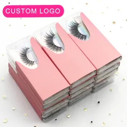 Natural 3D Faux Mink Eyelashes Wholesale Custom Joxes بكميات كبيرة لإعادة بيع الأعمال 14/16/18 ملم مع ومربع 240301