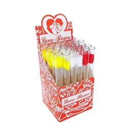 Glass Love Rose smoking pipes With Plastic Flower Inside36pcs in one box tobacco pipe glass pipe hand pipes