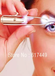 wholedrop女性ビューティー製品LEDライトまつげ眉毛脱毛ピンセット高品質のステンレス鋼メイクアップT1329839