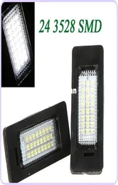 2PCSエラー3528 SMD 24 LEDカーライセンスライトLEDランププレートBMW E39 E60 E61 E90 5シリーズ1359771用LEDライトランプランプ