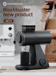 Narzędzia Starseeker AK74 Elektryczne młynek do kawy 74 mm płaski tytanowy Burr Espresso Brew Fasol Fasol Hiding Regulation