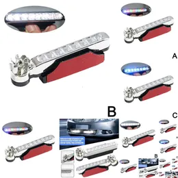 새로운 새로운 새로운 새로운 1pcscar 주간 조명 헤드 라이트 백색 라이트 전원 바람 LED 팬 8 DRL 회전 LED 그릴 프론트 러닝 라이트 LI P9F4