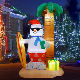 8ft juldekoration strand snögubbe Uppblåsbara leksaker Xmas gåva Byggda LED -lampor inomhusdekor utomhus trädgårdsfest rekvisita 240223