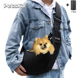 الناقل Petskd Pet Dog Sling Bag Carrier Carrier Bag Outdible Corter Messenger Bag Bag Bag for Puppy Histten Nylon Petsbag حقيبة يد