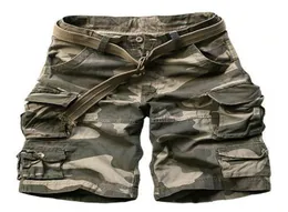2019 Summer Men Army Green Camouflage Shorts Casual Camo Nakad długość Męskie krótkie spodnie Bermudas Hombre Shorts z paskiem Y13651512