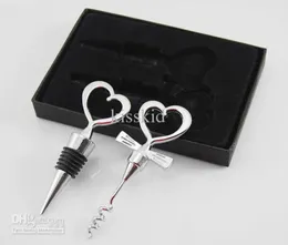 10 pezzi apribottiglie e tappo a forma di cuore per vino, bomboniere per vino, set regalo nuovo8624741