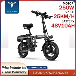 Cykel Elektrisk cykel 14 tum 80 kilometer Endurance Mini Folding E Bike 48V10a Lithium Battery Vuxen Urban Mobility Electric Bicycle