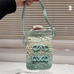 Bolsa de designer ANAGRAM com cordão de abertura e fechamento com logotipo de letra ajustável alça de ombro trançada portátil bolsas de ombro convencionais femininas multicoloridas.