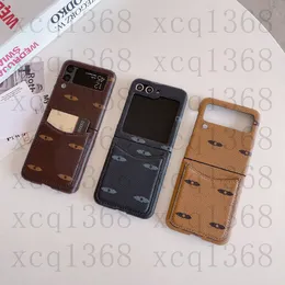 Lüks Tasarımcı Erkekler İPhone 15 Pro MAX 14PRO 13 12 SAMSUNG Z FLIP 5 4 3 Moda Square Klasik Çiçekler PU Deri Kılıf Kartlı