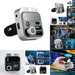 New New New 5.2 FM Transmitter For Stronger Dual Mics Deep Bass Sound 48W PD Qc3.0 Car Charger Bluetooth Adapter