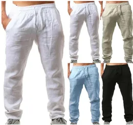 Summer Men Cotton Trousers Linho Verao Calcas Dos Homens Com Cordao Loose Pants Men Solids Harem Linen Trousers pants CX2006299420725