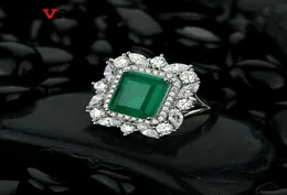 Oevas 100 925 Sterling Silver Synthesis Emerald Wedding Rings for Women Sparkling High Carbon Diamond Party Fine Jewelry Gifts7799050