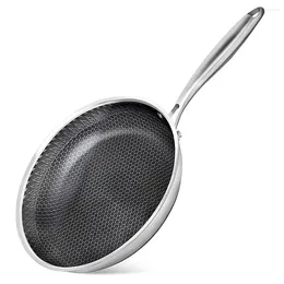 Pans Nonstick Frying Pan Stainless Steel 11Inch 316 With Honeycomb Coating