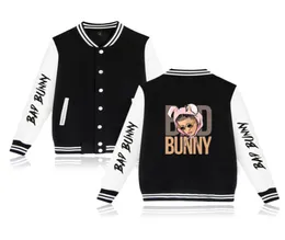 Şarkıcı Bad Bunny Zip Up Beyzbol Üniforma Men039s Ceket Sokak Giysesi Hip Hop Harajuku Sweatshirt Badbunny Hoodie Sıradan Sportswe6767669