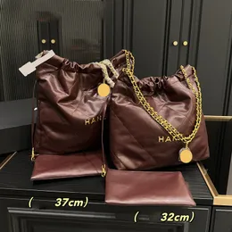 24SS Womens Designer 22 Einkaufstaschen Echtes Leder Gold Hardware Matelasse Kette Crossbody Schultertasche mit Brieftaschenmünze Charmhandtaschen 32 cm 37 cm farbenfroh