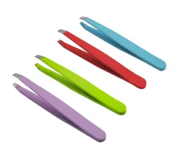 Whole New Selling 24Pcs Colorful Stainless Steel Slanted Tip Beauty Eyebrow Tweezers Hair Removal Tools5275032