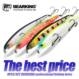 Iscas BEARKING Hot vendas 4 pçs/set 115mm 16g quente qualidade profissional isca de pesca wobblers minnow manivela isca excelente pintura