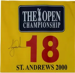 Tiger Woods Signed 2000 British at St Andrews Pin Flag0125823360