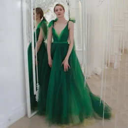 Sexy Green V Neck Evening Dresses Spaghetti Strap A Line Prom Dress 2024 Colorful Vestidos De Fiesta