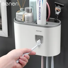 Holders Single cup lazy automatic toothpaste dispenser wallmounted toothbrush rack bathroom mouthwash tooth box set