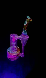 Smoking pipe recycle rbr wigwag with uv pink012345679477710