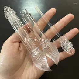 Storage Bottles 50Pcs Unique Full Clear Pen Design Shape Lip Gloss Containers Tube Refillable Empty Lipstick Lipgloss Tubes With Brush 5ml