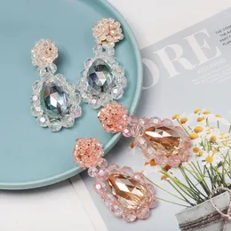 Dangle Earrings HYSECMAO Luxury Handmade Beads Crystal Drop Earring Fashion Summer Statement Jewelry Wedding Party For Women