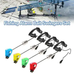 Ferramentas conjunto de swingers de pesca, indicadores de alarme de mordida de pesca, 4 peças em estojo com zíper, iluminado por led, acessórios de pesca de carpa