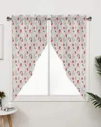 Curtain Peach Leaves Lines Curtains For Children's Bedroom Living Room Window Kitchen Triangular