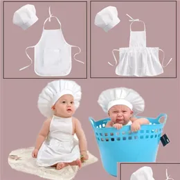 Clothing Sets Baby Chef Hat Set Pographic Junior Apron Children Cooking Tools Girls Boys Kitchen Accessories Drop Delivery Kids Mater Dhfan