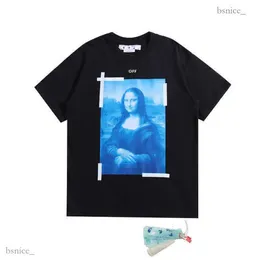 メンズTシャツXiaChaoブランドOw Ow Off Mona Lisa Oil Painting Arrow Shirt Sleev