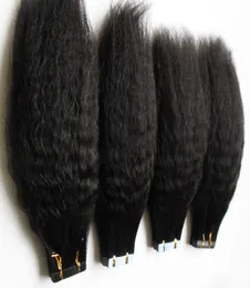 80PCS TAPE Hair Brazylijska Remy Kinky prosta naturalna skóra taśma Weft na 100 ludzkich przedłużeniach włosów Grube Yaki 200G5136825
