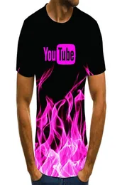 Men039s camisetas verão marca youtube 3d vortex tshirt e women039s moda manga curta harajuku hip hop cute6004707