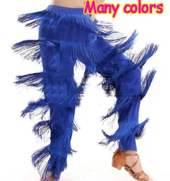 Nuovo arrivo economico donna donna ragazza frangia pantaloni da ballo latino pantaloni da ballo con frange jazz samba8503823