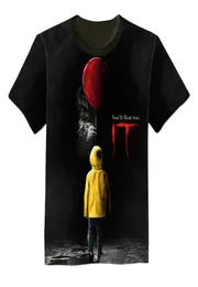 3D -tryckt T -skjortor Stephen King It Movie Pennywise Horror Clown Men Women8050639