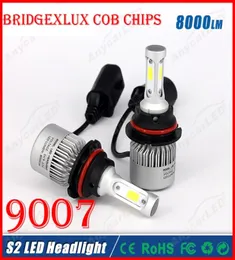 2016 New 1 Set S2 9007 HB5 60W 8000LM LEDヘッドライトシステムライトキットBridgelux Cob Cobチップ3サイドハイロウビームすべて1つのヘッドランプ7447705