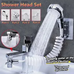 Bathroom Sink Faucets 1 set of external shower faucet bathroom basin faucet external shower head kitchen handheld flexible shampoo Q240301