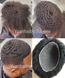 6mm Afro Hair Full Lace Toupee för BasketBass -spelare och basketfans Europeiska jungfruliga Human Hair Afro Kinky Curl Men Wig 6129336