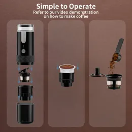 Verktyg 2023 Ny Electrice Coffee Maker Capsule Ground Coffee Brewer Portable Coffee Machine Fit kaffepulver och kaffekapsel