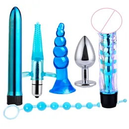 6 pezzi set sicuro butt plug in silicone dildo masturbazione anale giocattoli del sesso vaginale per donna uomo dilatatore per gay 240227