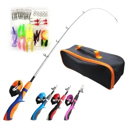 Set combinato di canne da pesca telescopiche portatili con custodia da pesca Mulinello da pesca per bambini I migliori regali per principianti di pesca Combo di canne